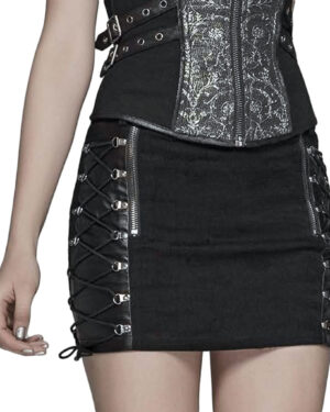 WQ427 - Punk Metal Half Skirt