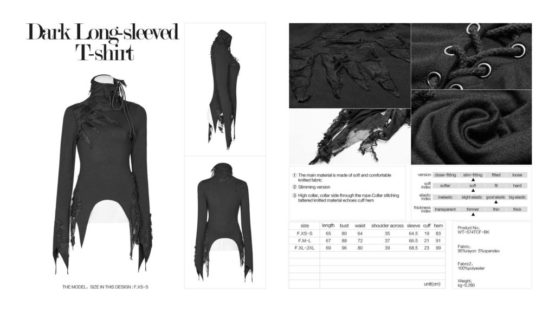 WT574 - Dark Long-sleeved T-shirt-XS/S - Image 3