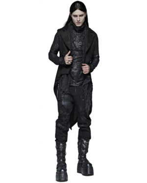 WY1082 - Gothic Floral Swallow-Tailed Waistcoat-S