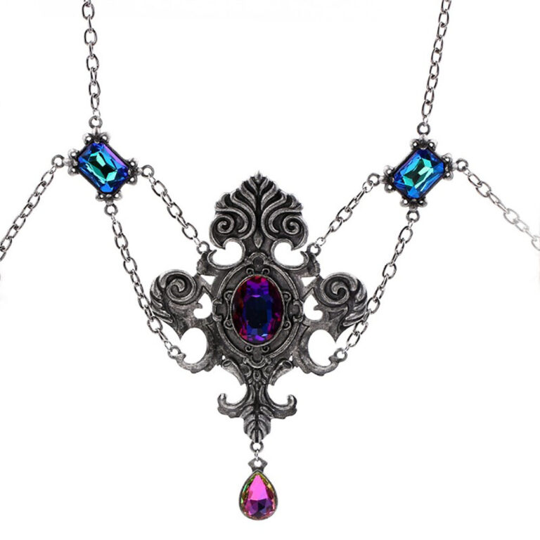 55451 - Oval Ornate pendant with stones