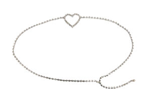 8497 - Rhinestone Heart Belly Chain