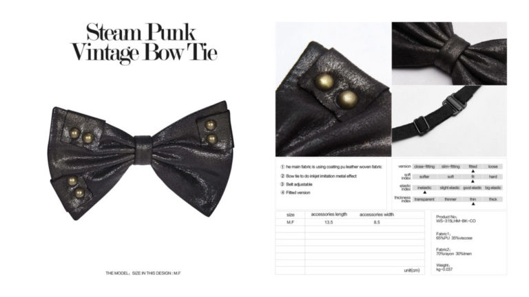 WS315 - Steampunk Vintage Bow Tie - Image 3