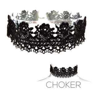 16052 - Roses Lace Choker, 34x340mm , black