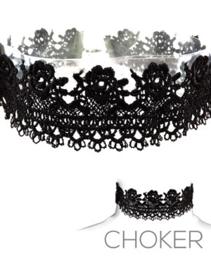 16052 - Roses Lace Choker, 34x340mm , black