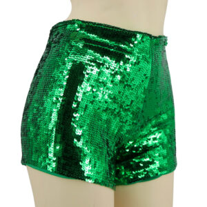 2270 - Sequins Shorts with Zipper - GRN, M/L