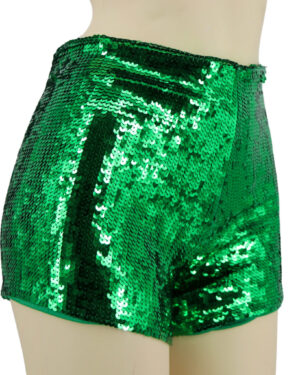 2270 - Sequins Shorts with Zipper - GRN, M/L