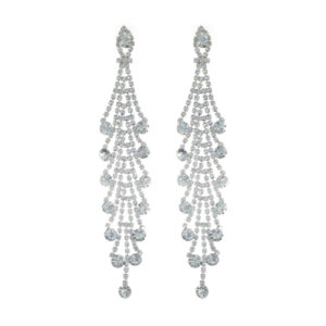 25013 - Earring Chandelier, RS, slv, 0.86x4.75"