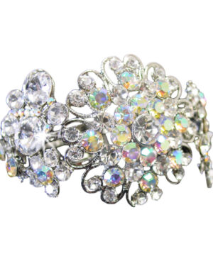 40329 - Fancy Heart Rhinestone Bangle Clear/AB