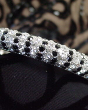 40406 - Rhinestone Bangle - Black and Clear