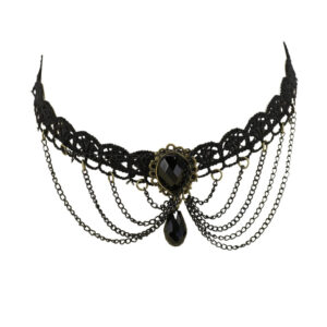 55398 - Victorian Pendant Choker with Gold Chain
