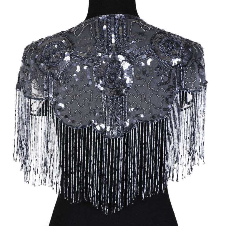 1006 - Beaded Shawl with Roses - Image 12