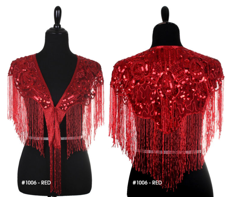 1006 - Beaded Shawl with Roses - Image 20