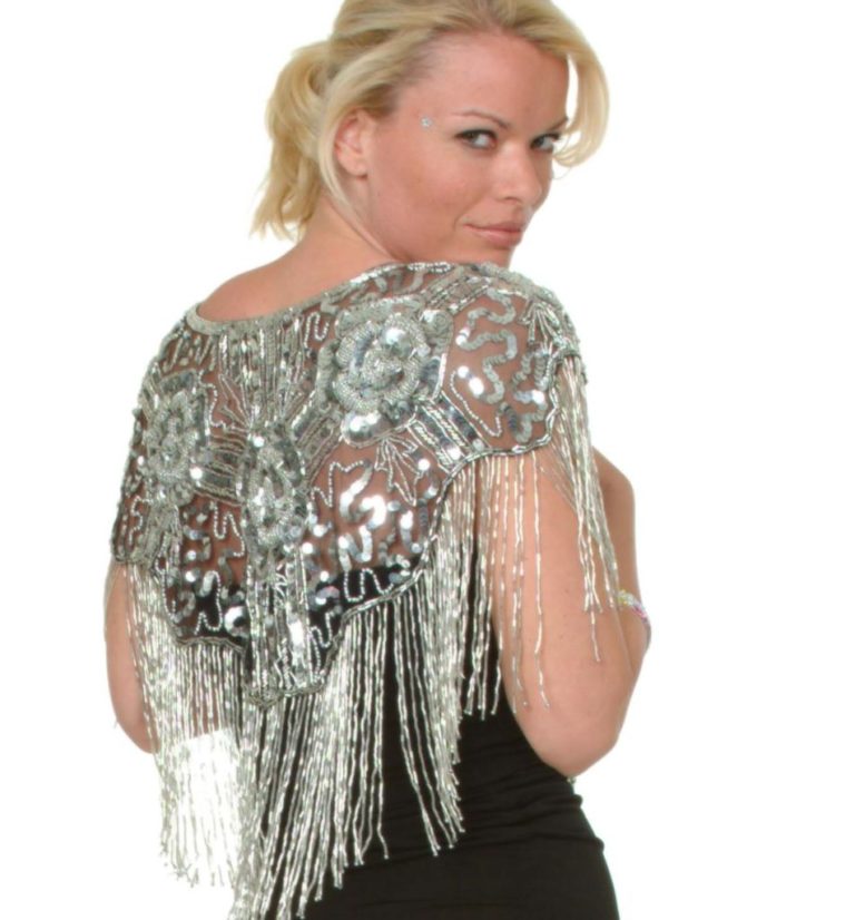 1006 - Beaded Shawl with Roses - Image 22