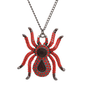 13753 - Spider Necklace, 1.8 in, Red