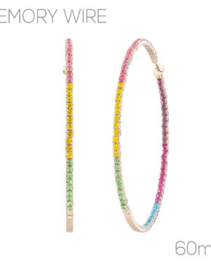 26424 - G Rhinestone 6 mm Rainbow Multi Hoops