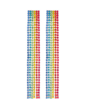 26485 - G Rhinestone 6 mm Rainbow Color 6 Row Fringe