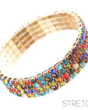 80692 - G Rhinestone 4 MM 4 Row Stretch Bracelet