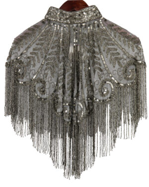8885 - Beaded Shawl / Capelete gray