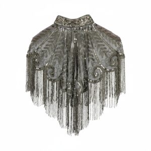 8885 - Beaded Shawl / Capelete gray