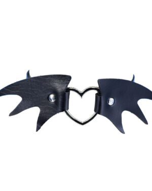 BZ128 - Bat Choker with Heart Ring