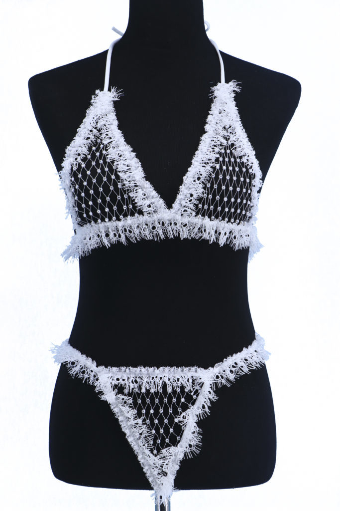 14411 - Crochet rhinestones lingerie/bikini set - Image 11