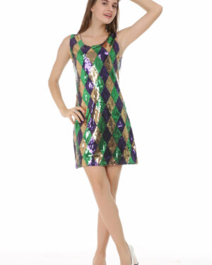 2571 - Mardi Gras Sequins Dress