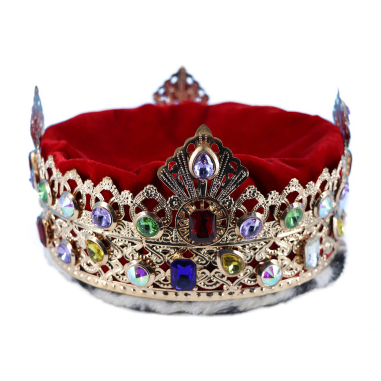 70060 - King Crown - Multi Stone - Gold/Red