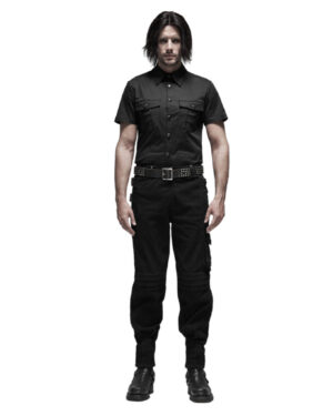 WK406 - Military False Two-Piece Crimple Pants