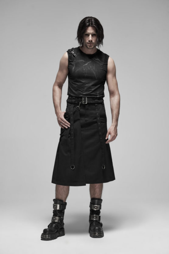 WQ460 - Punk Detachable Pleated Half Skirt, kilt - Image 11