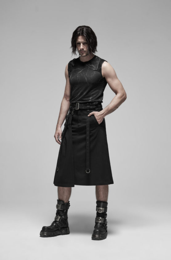 WQ460 - Punk Detachable Pleated Half Skirt, kilt - Image 10