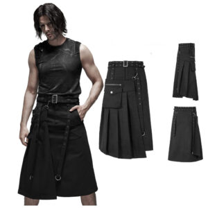 WQ460 - Punk Detachable Pleated Half Skirt, kilt