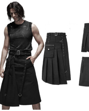 WQ460 - Punk Detachable Pleated Half Skirt, kilt