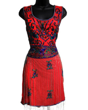 2395 - Flapper Dress - Fuchsia/Multi
