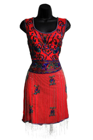 2395 - Flapper Dress - Fuchsia/Multi