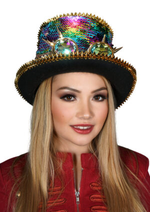 69557RNB - Festival Hat -  with Goggles Rainbow