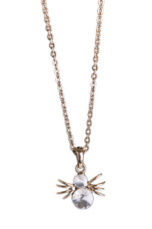 RSN2577-N - Spider Rhinestone Necklace, Gold