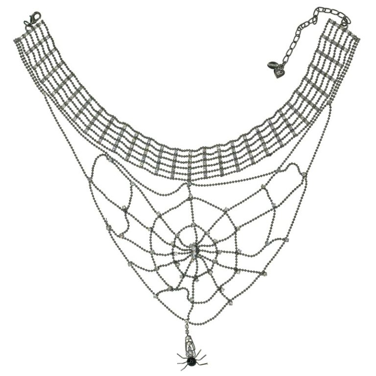RSN985-BK - Necklace Spider web