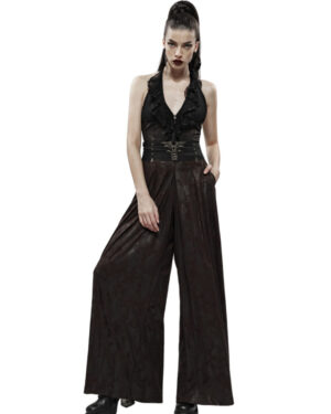 WK391 - Steampunk Last Magician Wide Leg Pants-BK