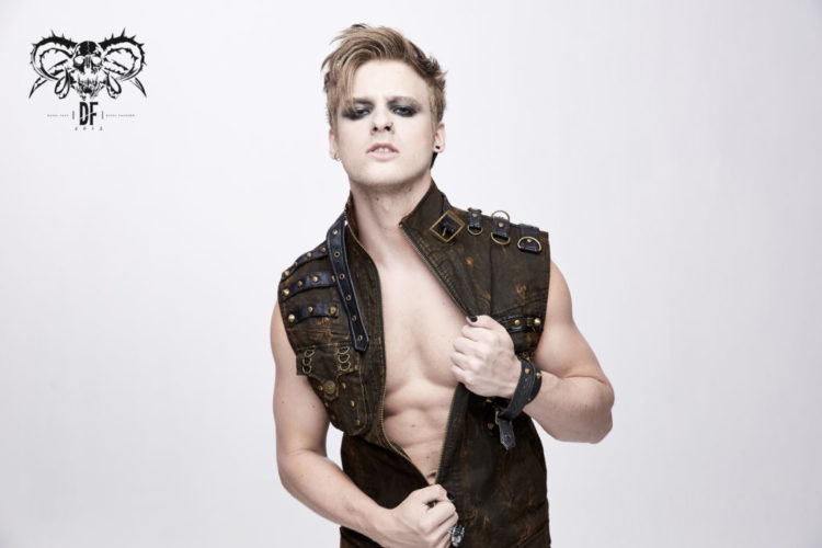 WT038 - Brown PU Leather Zip Up Vest - Image 9