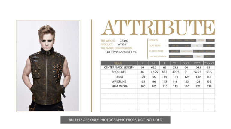 WT038 - Brown PU Leather Zip Up Vest - Image 2