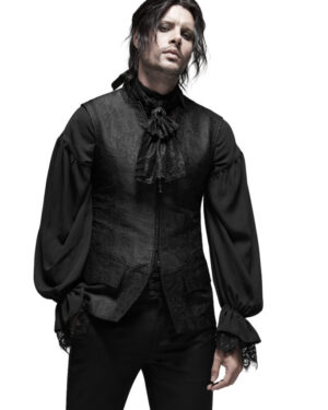 WY1163 - Rococo Jacquard Vest-BLK-M