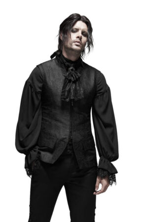 WY1163 - Rococo Jacquard Vest-BLK-M