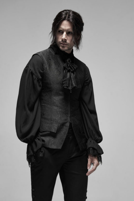 WY1163 - Rococo Jacquard Vest-BLK-M - Image 4