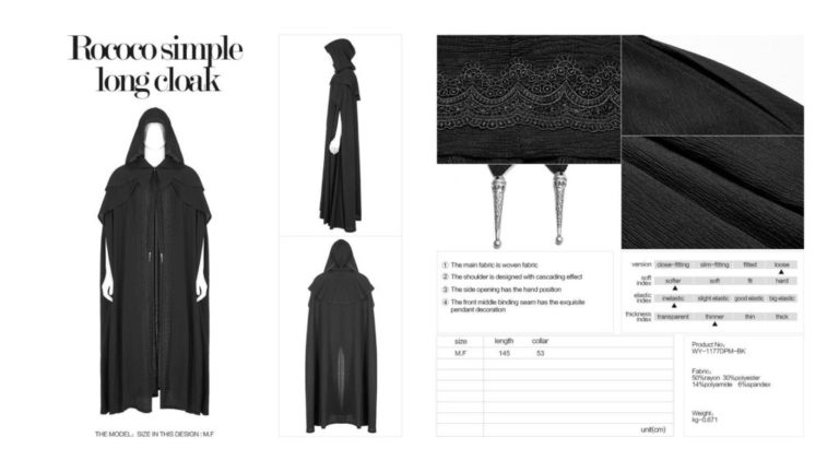 WY1177 - Rococo Simple Long Cloak.. - Image 7