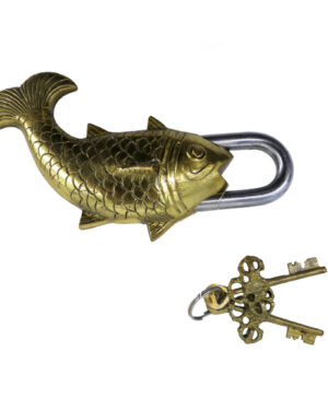 113318 - Antique Fish Brass Lock-7"