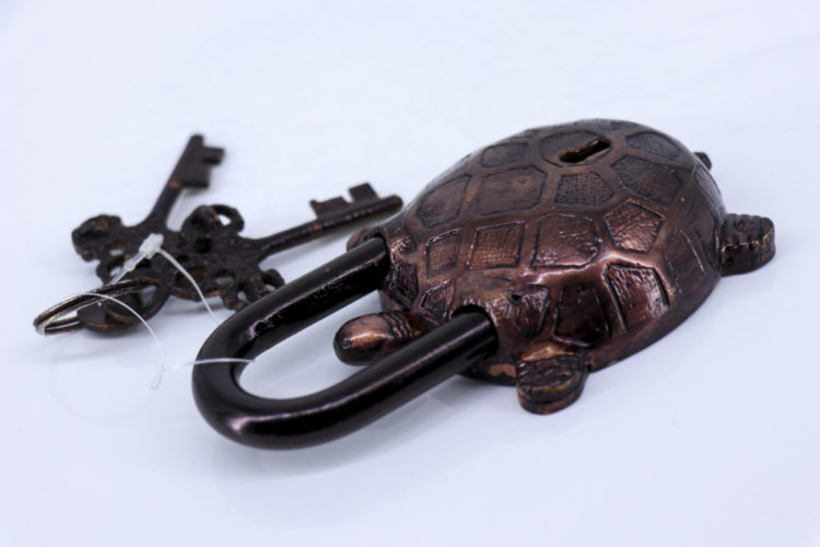 113319 - Antique Turtle Copper Lock- 5" - Image 2