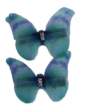 18356 - Rainbow Butterfly Hair Clips - Blue