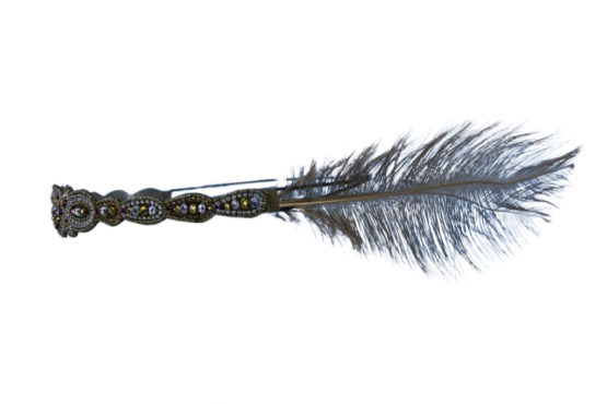 71183 - Flapper Beaded Headband with Feathers
