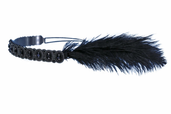 71185-FLPR - Flapper Beaded Headband with feathers