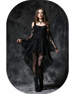 DW053 - Black Off-Shoulder Dress with Lace